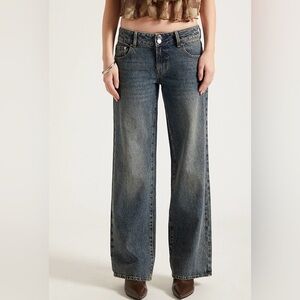 Pacsun Zoe Low Rise Girlfriend Jeans Dark Blue